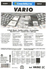 25 LIGHTHOUSE VARIO 2 POCKET CLEAR STOCK SHEETS - 5 PACKS OF 5 - SINGLE SIDED 2C