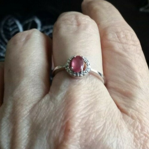 100% GENUINE MALAGASY RUBY RING WITH WHITE TOPAZ IN STERLING SILVER 0.46CTS. - Picture 5 of 11