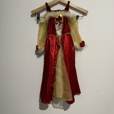 Disney Belle Beauty & The Beast Girls Kids Red Yellow Dress Costume 3-4yrs