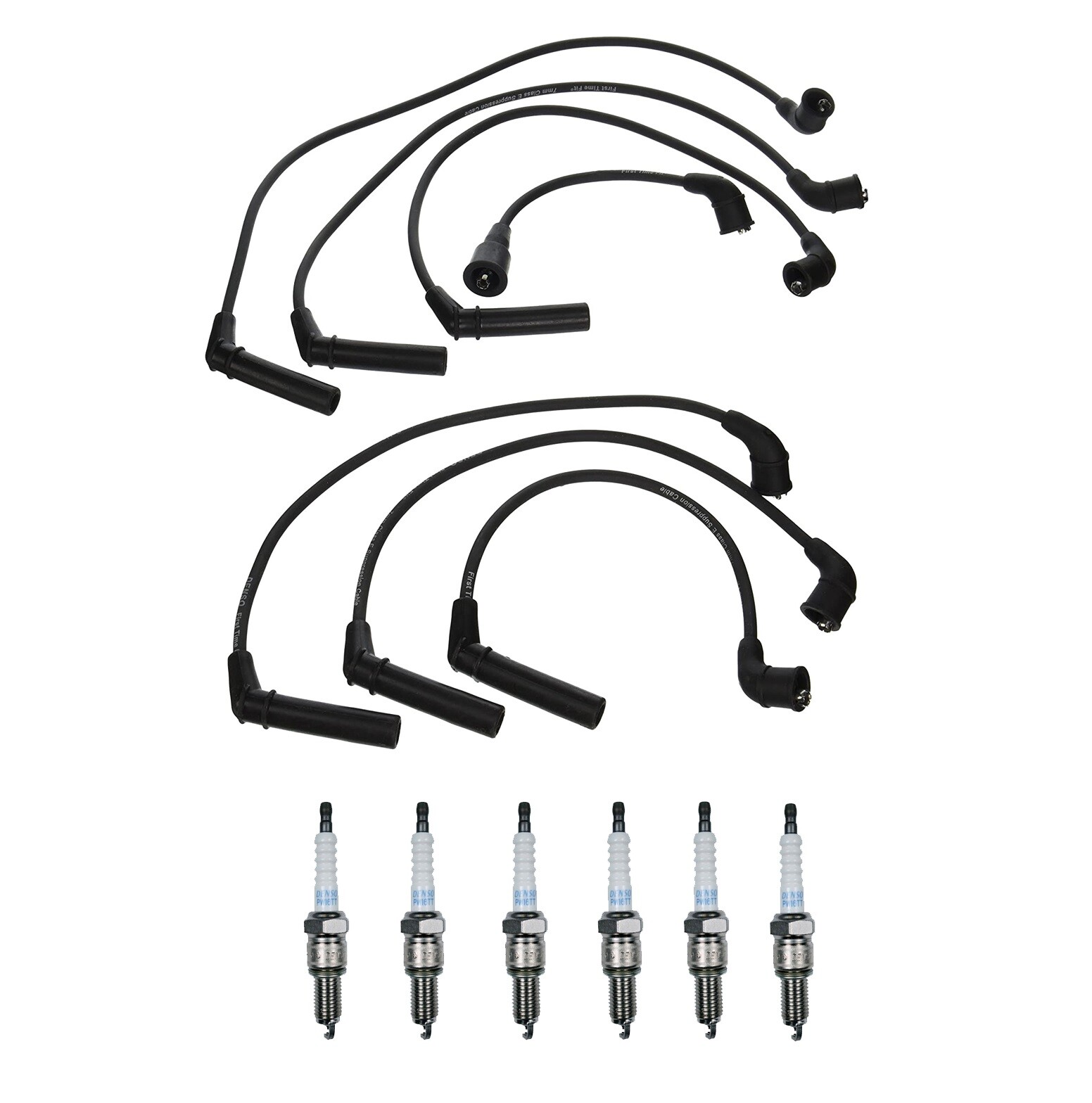 Denso Wire Set 7mm  6 Platinum TT Spark Plug 0.04 Kit For Mitsubishi 3.0L V6