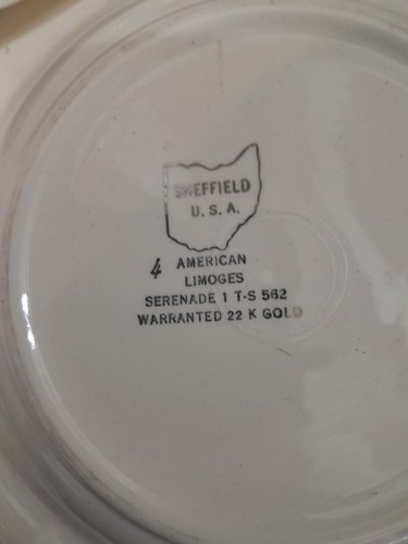 Tres cuencos de cereal Sheffield American Limoges Serenata oro 22k victoriano - Imagen 5 de 10