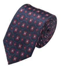 7 Fold/ Sevenfold Tie, All Silk Private Label 3.5" 58" Navy