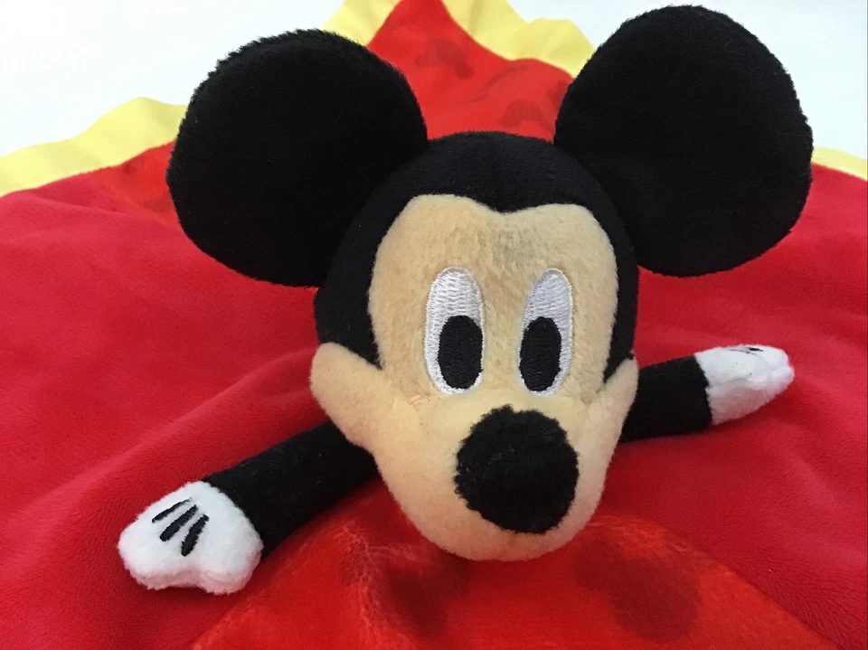 Disney Bebé Mickey Mouse Rojo Lovey Manta de Seguridad Orejas Arrugadas 14" Foto 2 de 4