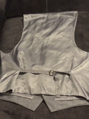 Michael Kors Mens Modern Fit Airsoft Stretch Wool Suit Vest Gray L - Picture 6 of 9