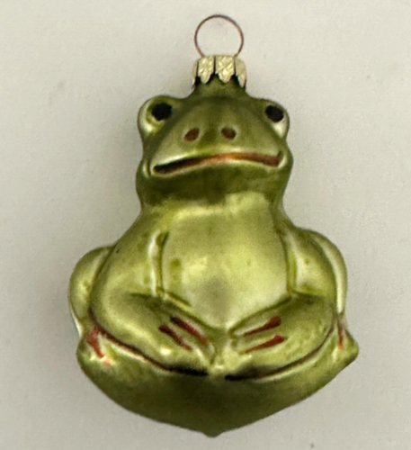 Green Frog glass Christmas Ornament - Picture 1 of 7