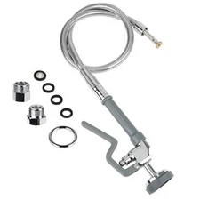 Commercial Faucet Sprayer Hose 38Inch Stainless Pre Rinse Hose with Spray Val...