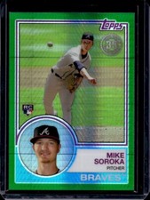 2018 Topps Silver Pack 1983 Design Chrome Green #70/99 Mike Soroka #115 Rookie