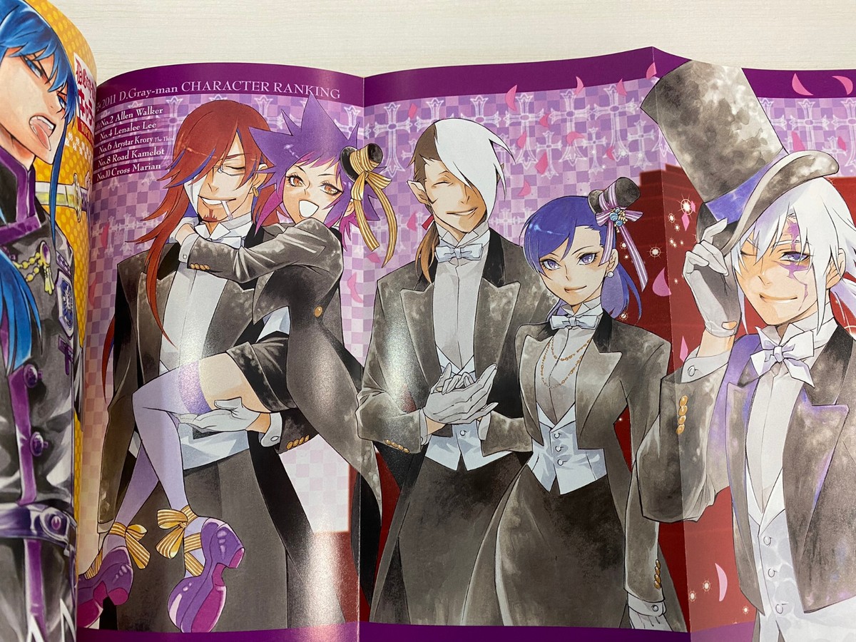 D.Gray man Novel 1-3+2 Official Fan Book+Character Ranking 6 Set