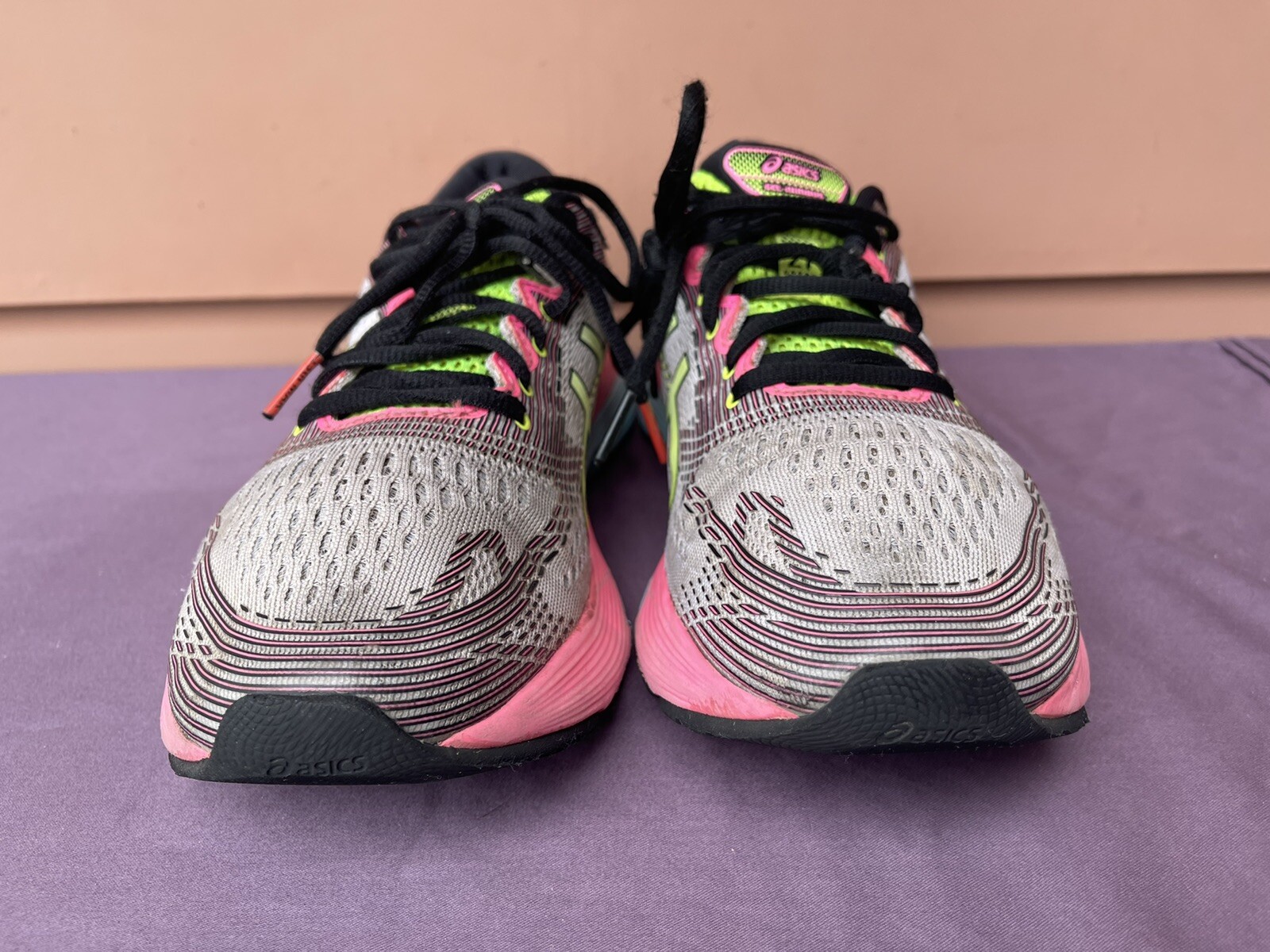 RARE Asics Gel Nimbus 21 1012A502 Women US 9 Pink White Athletic Running Shoe D6 image 2