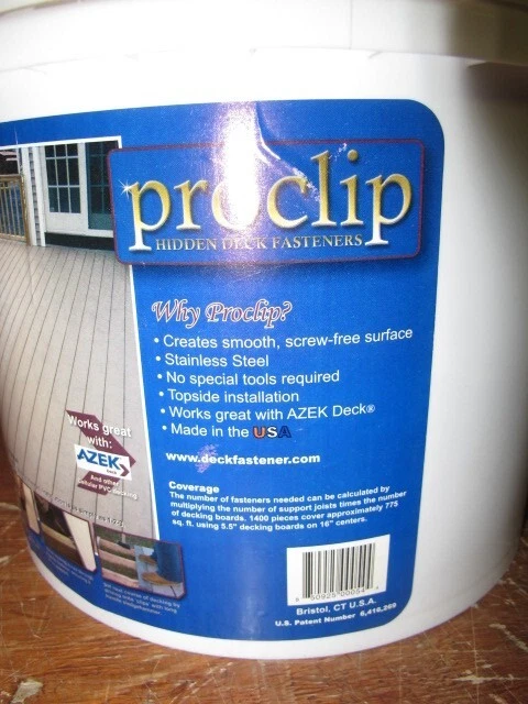 TIGERCLAW F-4667-PCCB PROCLIP СКРЫТЫЙ AZEK ДЕКИ НАСТИЛ 1400 ЗАСТЕЖКИ РЕКОМЕНДУЕМАЯ РОЗНИЧНАЯ ЦЕНА ПРОИЗВОДИТЕЛЯ $1900 - Изображение 2 из 4