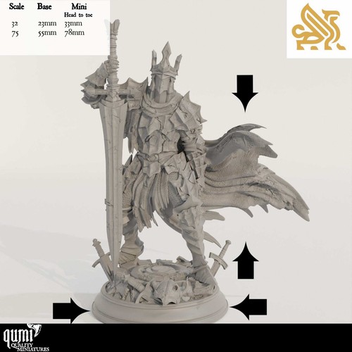 Tabletop Male Knight Miniature Elias 32mm 75mm DM Stash - Picture 5 of 8