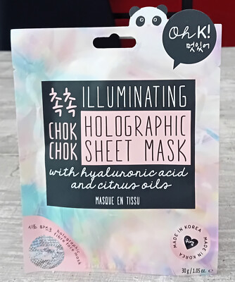 Oh K! Illuminating Holographic Sheet Mask mit Hyaluronsäure Folienblattmaske Neu