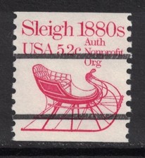 Scott 1900a- MNH- Bureau Precancel, 5.2c Sleigh 1880s, Transportation Coil