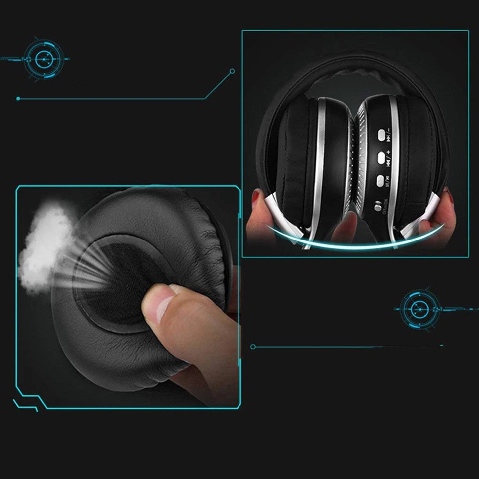 Universal Bluetooth Headset Wireless Hi-Fi Stereo Foldable Headphones Earphones - Image 4 of 4