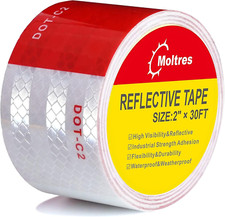 DOT-C2 Reflective Tape,Red White 2Inch X 30Feet Waterproof Conspicuity Safety Ta