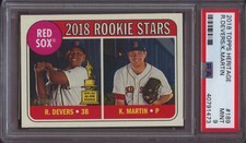 2018 Topps Heritage 189 Rafael Devers Kyle Martin PSA 9 Mint