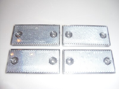 4 x Reflector WHITE Rectangle 100x50mm Truck Tractor Trailor Fence Driveway Post