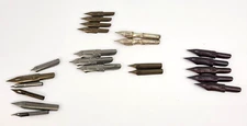 Vintage Dip Pen Nibs Lot Gillott's Hunt USA Spencerian Eagle Pencil Co Bell Stub