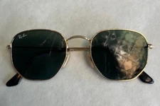 Ray Ban Hexagonal Sunglasses in Gold and G-15 Green lenses