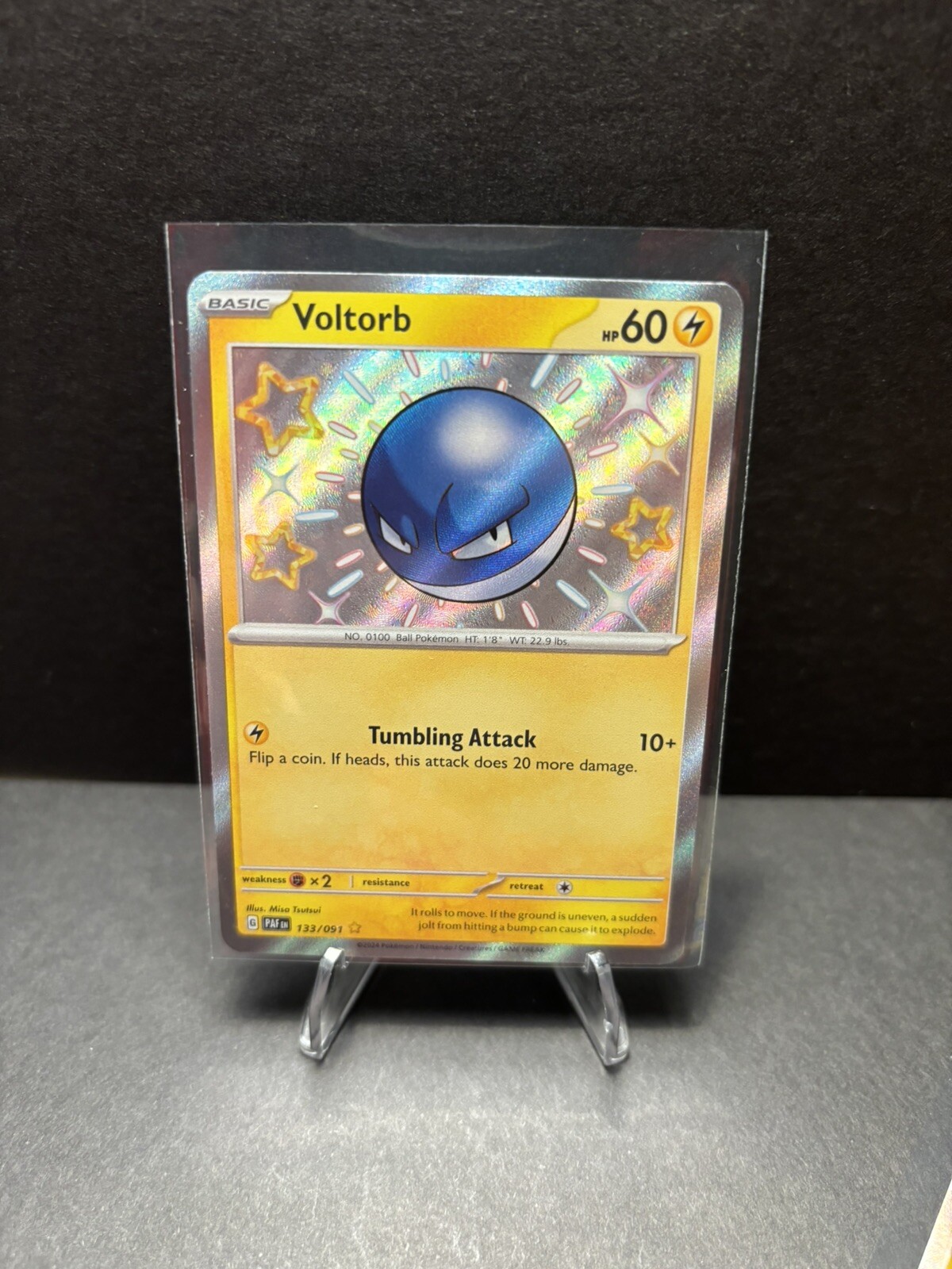 Voltorb Shiny Holo Rare Pokemon Card Paldean Fates 133/091 NM