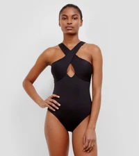 Kenneth Cole Reaction Womens One-piece Swimsuit Black Size S  13863