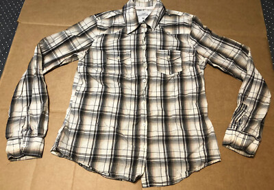 LOGG by H&M Womens Button-Up L/S Shirt - Multicolor Plaid - 2 Pockets - Size 8