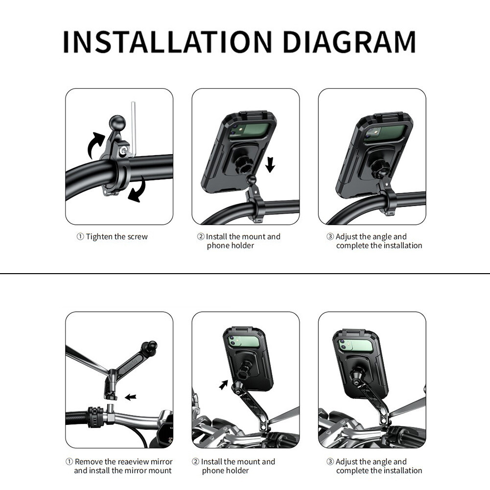 M18L Motorcycle Bike Phone Holder Case Waterproof Mount Stand for