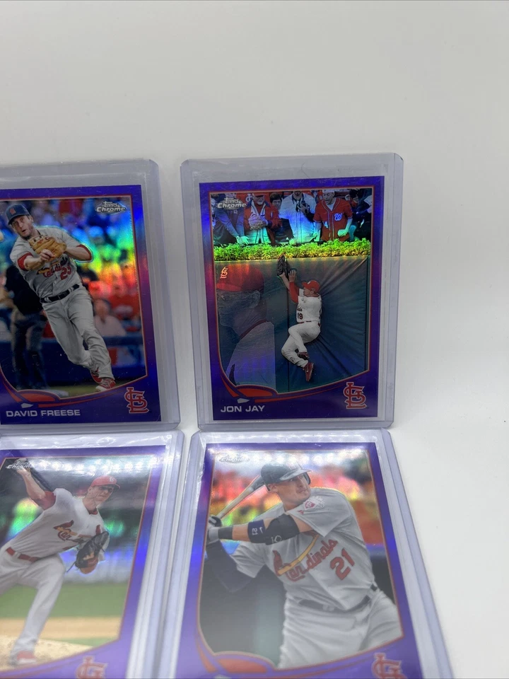 2013 Topps Chrome 圣路易斯红雀队 10 张卡套装紫色折射平行 — 第 3/4 张图片