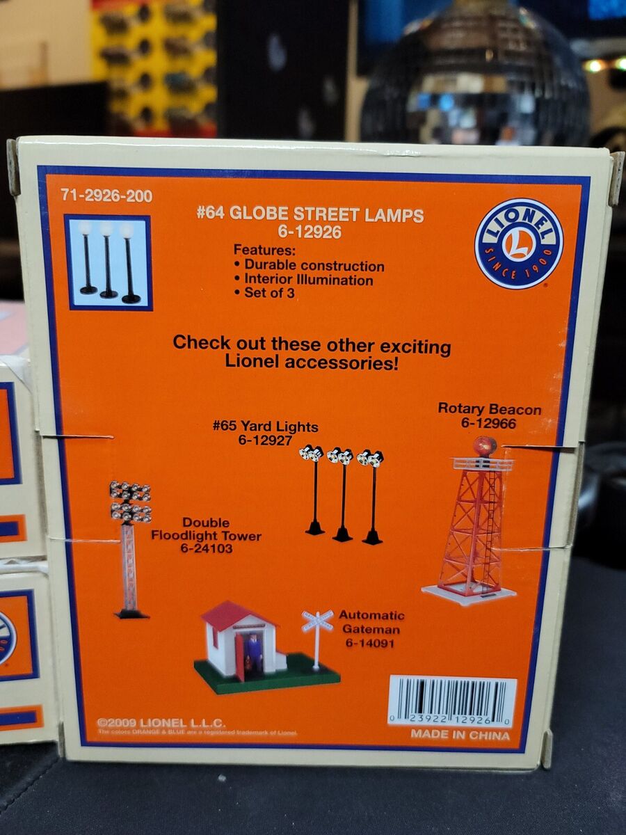 Lionel O Gauge #6-12926 No.64 GLOBE STREET LAMPS - Set of 3 Lionel O Gauge #6-12926 No.64 GLOBE STREET LAMPS - Set of 3