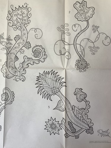 Crewel Work Motifs Actual Size With Stitch Directional Layouts Color Keyed - Picture 6 of 11