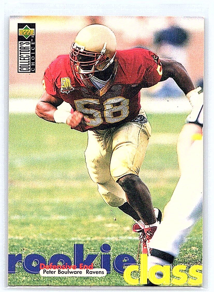 Peter Boulware 1997 Collector's Choice #4 Football Card RC Baltimore Ravens