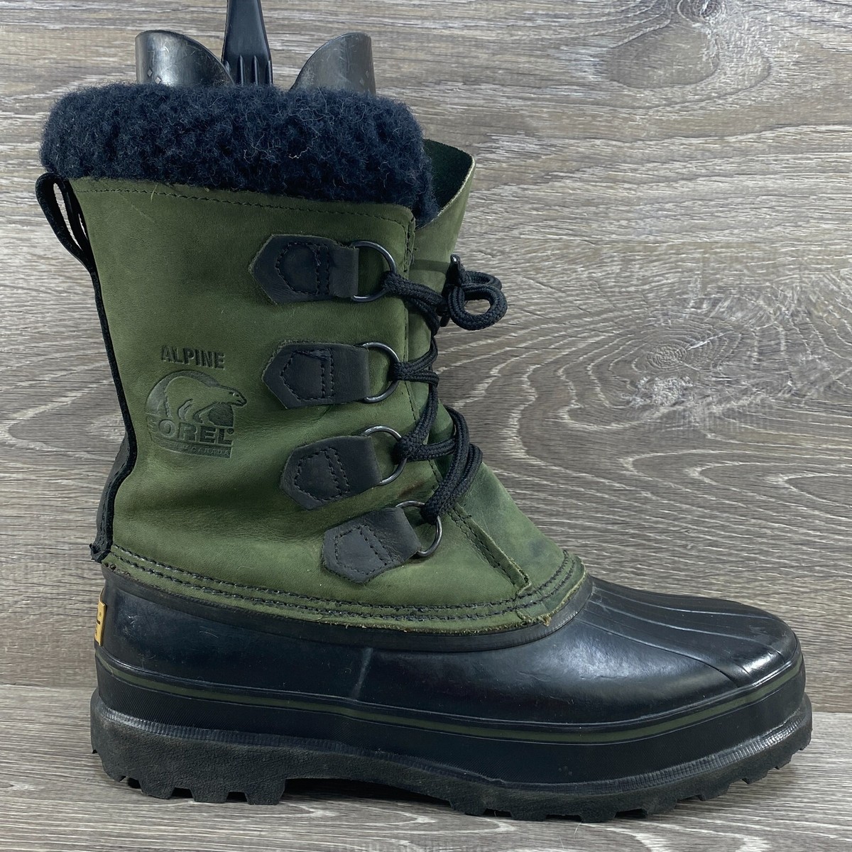 Sorel Alpine Green Kaufman Canada Insulated Winter Leather Rubber