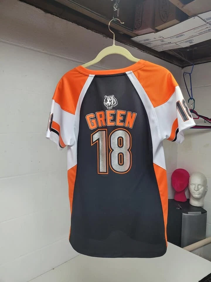 Camiseta Cincinnati Bengals #18 verde talla M / We832 R2T2 Foto 2 de 4