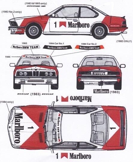 1 BMW road racer 1983 1/64 scale decal fits AFX Tyco Lifelike