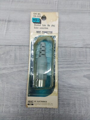 GC ELECTRONICS Standard 3-pin Din Plug. Solder Connections. NOS