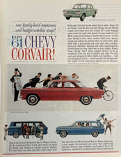 Chevy Corvair 700 4-door Sedan 1961 Vintage Life Print Ad Lakewood Greenbrier
