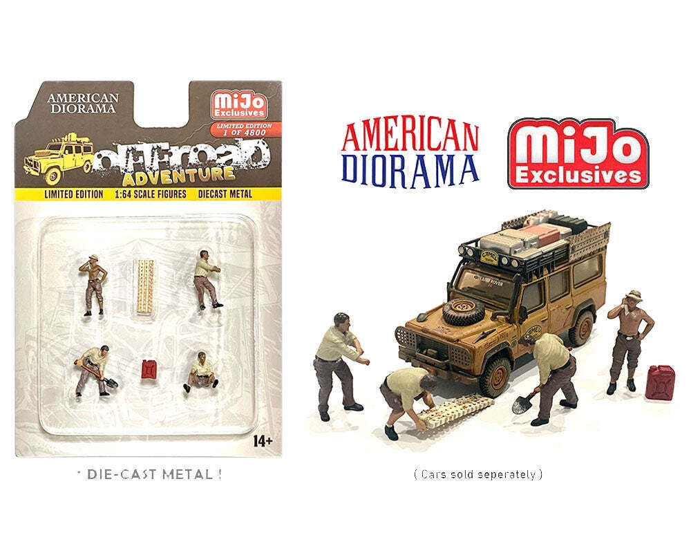 1:64 Figurine Offroad Adventure Set 4 with Accessories American Diorama Mijo