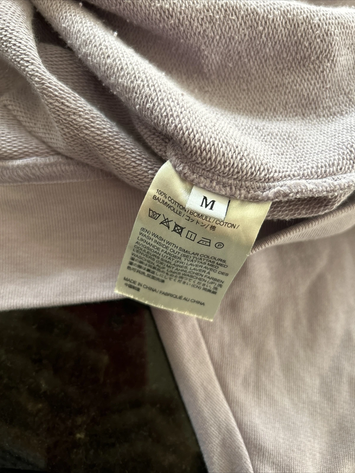 ACNE STUDIOS Farrin Face Patch Felpa con Cappuccio Lunga in Cotone Viola M