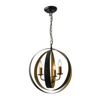 Endon Toro Pendant 3x 40w Matt Black & Aged Gold Effect Paint Endon Toro Pendant 3x 40w Matt Black & Aged Gold Effect Paint