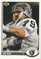 FREE SHIPPING-MINT-1991 Upper Deck #275 Bob Golic Raiders PLUS BONUS CARDS