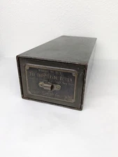 Vtg Van Dorn Iron Works Steel Single Drawer Index Card File Cabinet 3x5 Cards