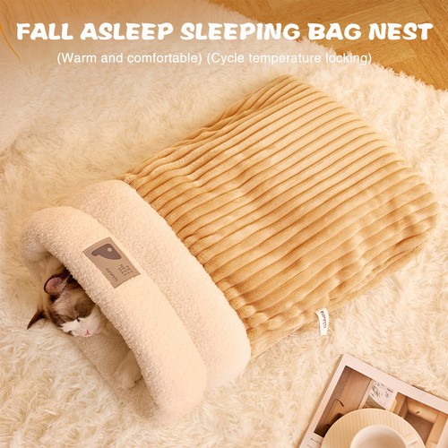 Indoor Cats Cat Winter Sleeping Bag, Soft Plush, Best Pet Sleeping Bags AU - Picture 4 of 12