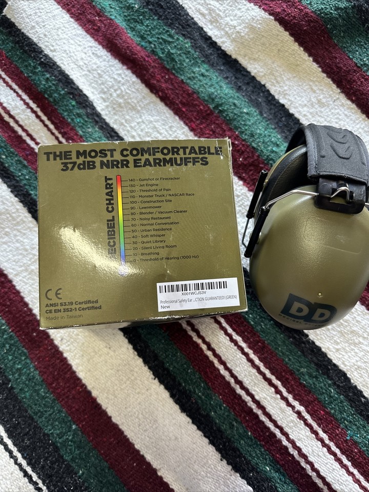 Professional Safety Ear Muffs by Decibel Defense 37dB NRR The
