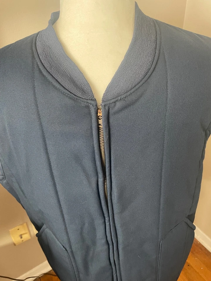 Red Kap Quilted Work Utility Blue Vest Men Size Xl REG excellent Used Collection - Image 2 of 4