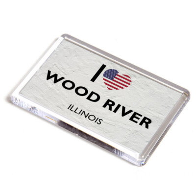 KÜHLSCHRANKMAGNET - I Love Wood River, Illinois - USA