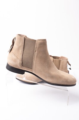 Zara Mens Tan Split Leather Ankle Boots Sz 6 Eu 39 Flats 