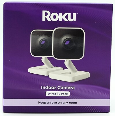 Roku 2024 Smart Home Wired Indoor Camera Home Security 2-Pack