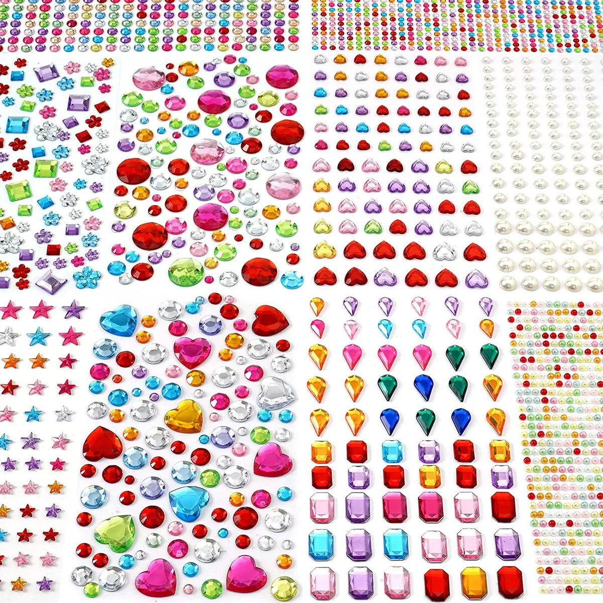 2774Pcs Gem Stickers Jewels for Crafts - Self Adhesive Stick on Rhinestones  for