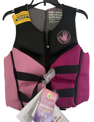 Body Glove Women s PFD Life Jacket Vest 70 Rating Size Medium Pink Black 