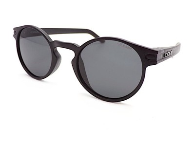Cebe Altai Kleinere Passform Sonnenbrille Matt Schwarz mit Runde Grau Gläser